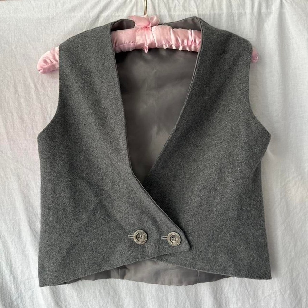 Grey, vintage, cropped vest